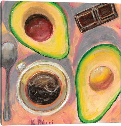 Coffee With Avocado And Chocolate Canvas Art Print