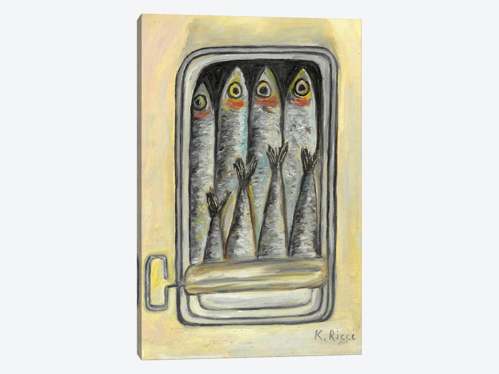 Canned Fish by Katia Ricci 1-piece Canvas Artwork