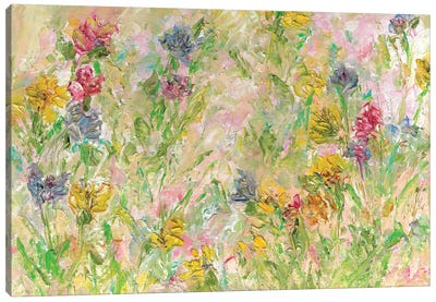 Wildflowers Blossom Canvas Art Print - Celery