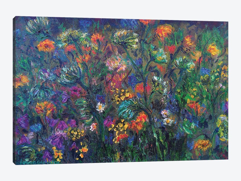 Garden Flowers In The Night by Katia Ricci 1-piece Canvas Print