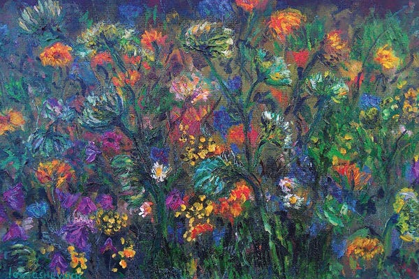 Gardens & Floral Landscapes: Garden Flowers In The Night by Katia Ricci