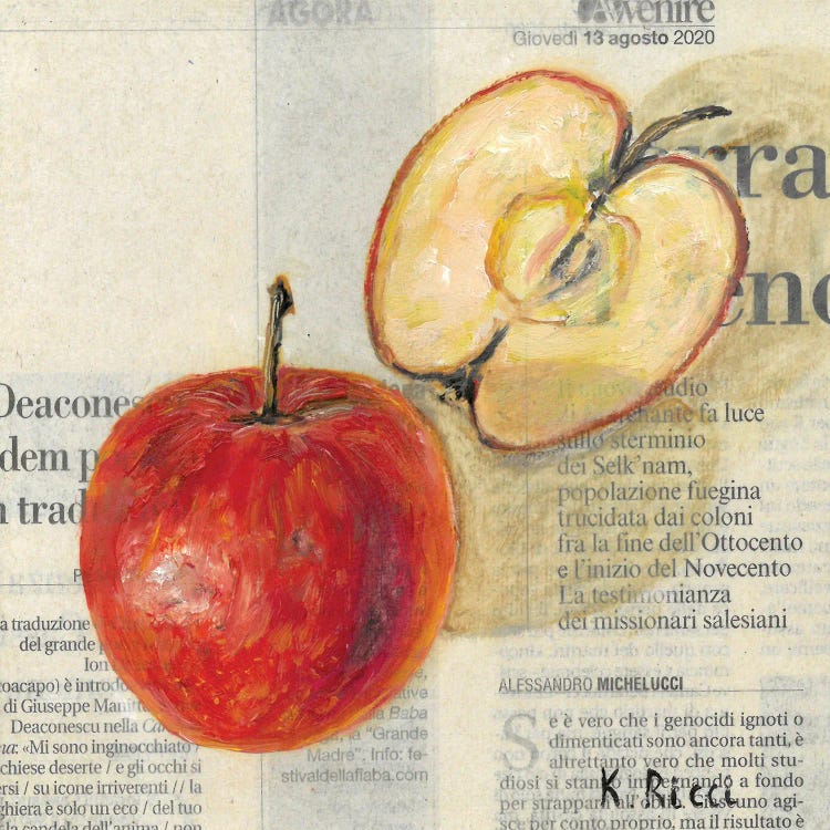 Apples On Newspaper