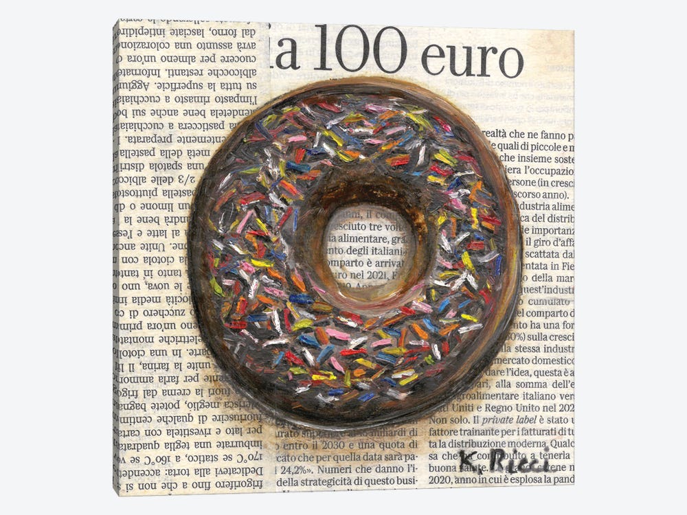 Donut On Newspaper by Katia Ricci 1-piece Art Print