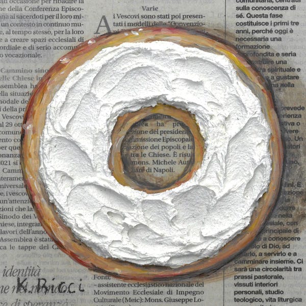 Bread: Bagel On Newspaper by Katia Ricci