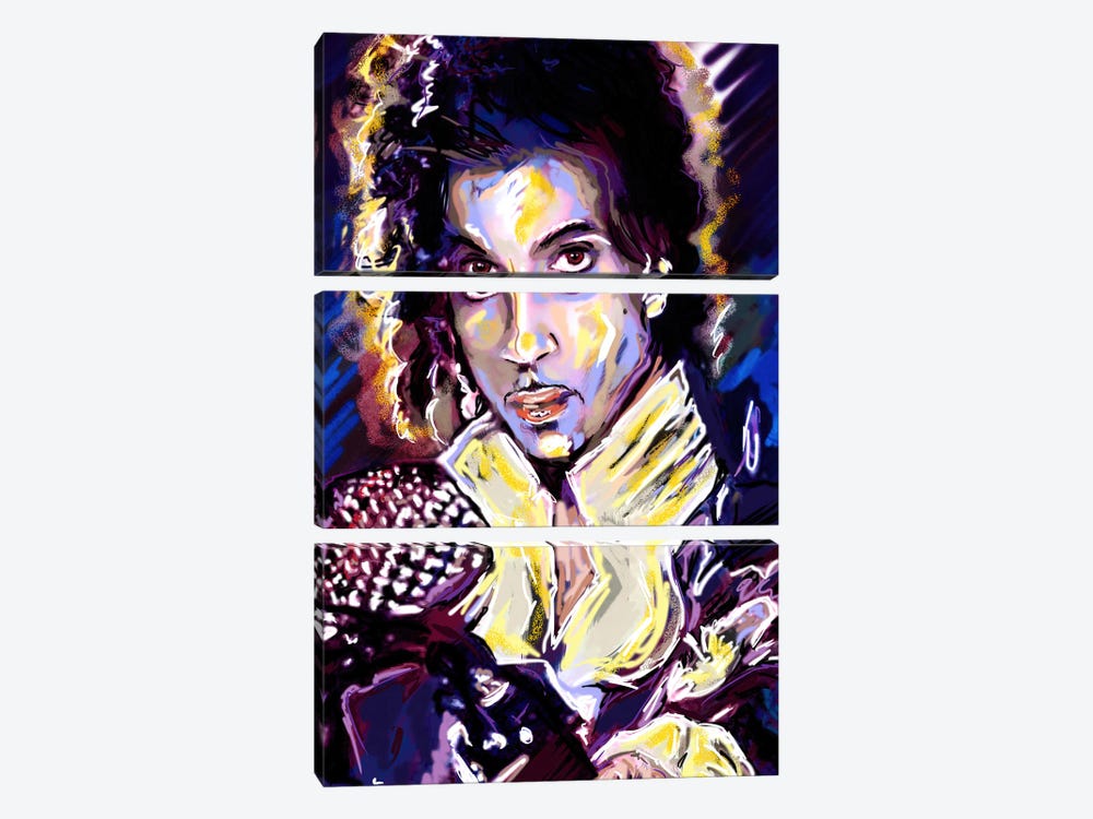 Prince "When Doves Cry" by Rockchromatic 3-piece Canvas Wall Art
