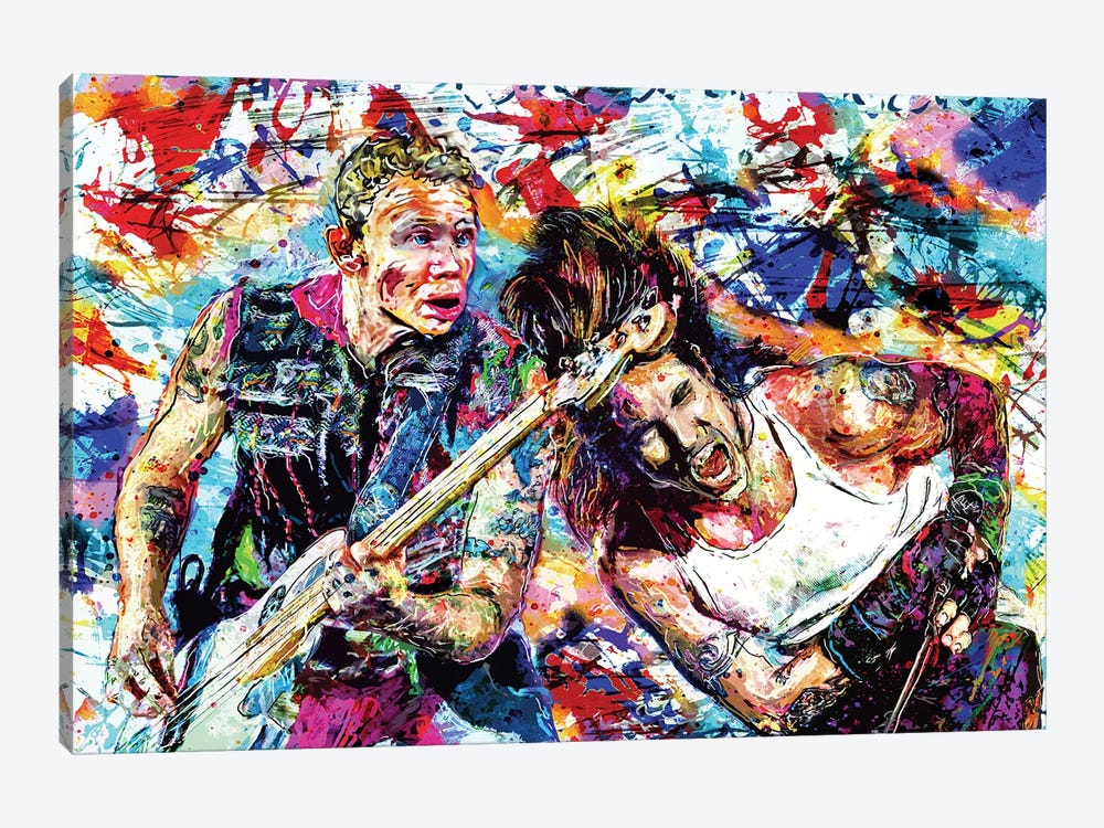 Red Hot Chili Peppers "Can't Stop Addicted To The Shindig!" by Rockchromatic 1-piece Art Print