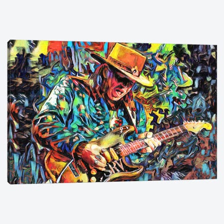 Stevie Ray Vaughan "She’s My Pride And Joy" Canvas Print #RCM104} by Rockchromatic Canvas Wall Art
