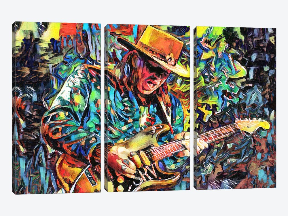 Stevie Ray Vaughan "She’s My Pride And Joy" by Rockchromatic 3-piece Canvas Art