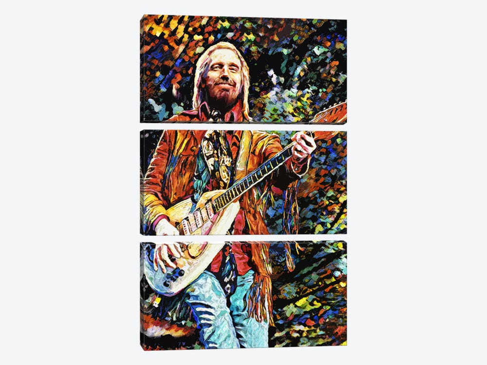 Tom Petty "You Belong Among The Wildflowers" by Rockchromatic 3-piece Canvas Print