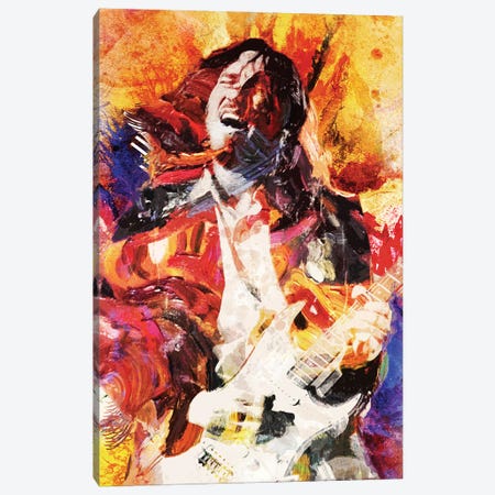 John Frusciante - Red Hot Chili Peppers "Can't Stop, Addicted To The Shindig" Canvas Print #RCM109} by Rockchromatic Art Print