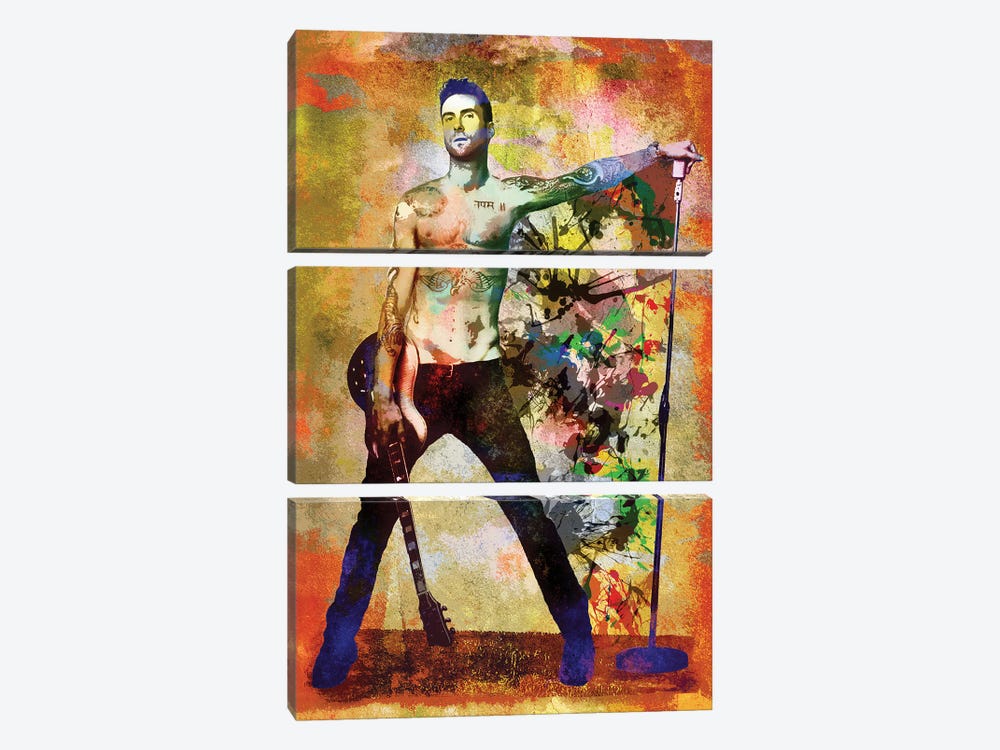 Adam Levine - Maroon 5 "And She Will Be Loved" by Rockchromatic 3-piece Canvas Wall Art