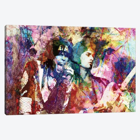 Aerosmith - Steven Tyler & Joe Perry "Walk This Way" Canvas Print #RCM112} by Rockchromatic Canvas Art