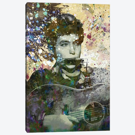 Bob Dylan "Knock Knock Knockin' On Heaven's Door" Canvas Print #RCM114} by Rockchromatic Art Print