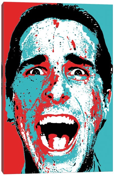 American Psycho - Patrick Bateman "Hey Paul!" Canvas Art Print - Christian Bale
