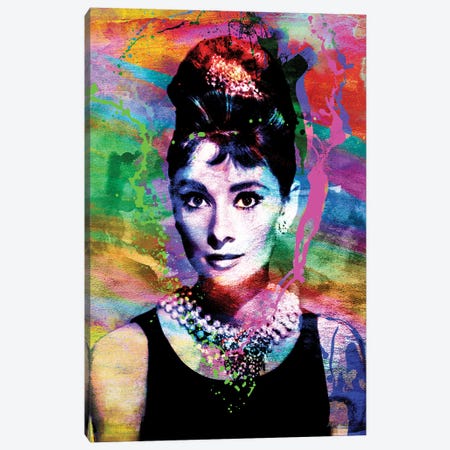 Audrey Hepburn "Breakfast At Tiffany'S" Canvas Print #RCM118} by Rockchromatic Canvas Artwork
