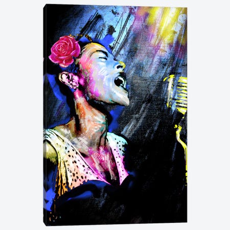 Billie Holiday "Blue Moon" Canvas Print #RCM120} by Rockchromatic Art Print