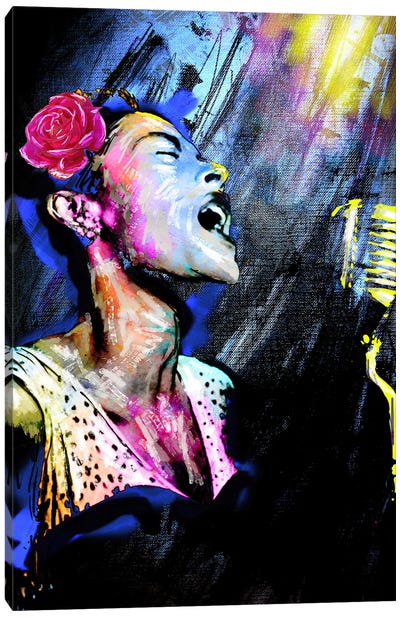 Billie Holiday "Blue Moon" Canvas Art Print - Musician Art
