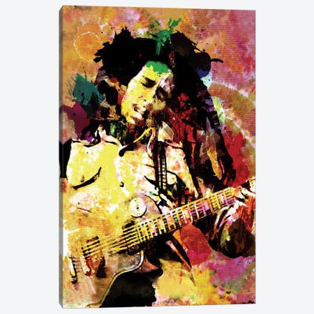 Bob Marley "Songs Of Freedom" Canvas Print #RCM121} by Rockchromatic Art Print