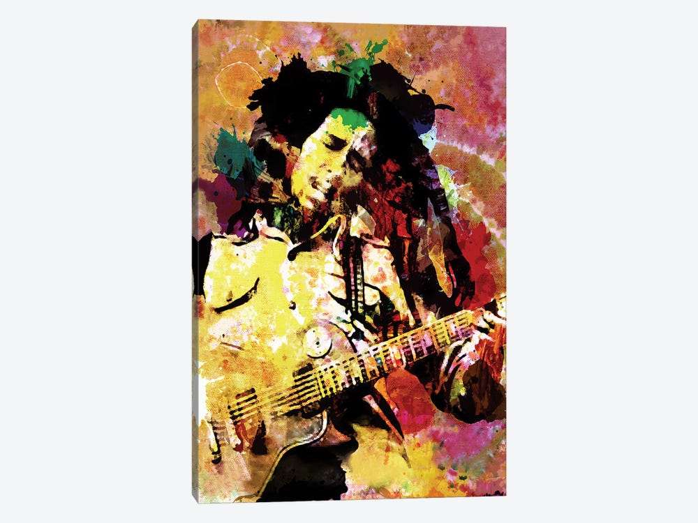 Bob Marley "Songs Of Freedom" by Rockchromatic 1-piece Canvas Art Print