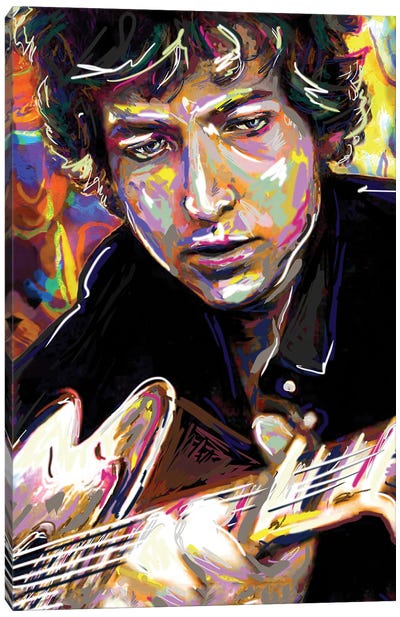 Bob Dylan "Hey Mr. Tambourine Man" Canvas Art Print - Sixties Nostalgia Art