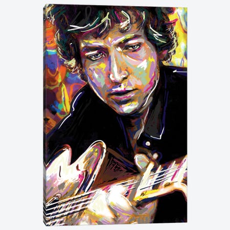Bob Dylan "Hey Mr. Tambourine Man" Canvas Print #RCM122} by Rockchromatic Art Print