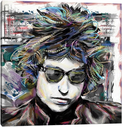 Bob Dylan "Tangled Up In Blue" Canvas Art Print - Glasses & Eyewear Art