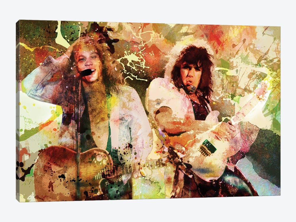 Bon Jovi "Wanted Dead Or Alive" by Rockchromatic 1-piece Canvas Art