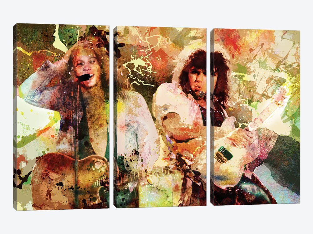 Bon Jovi "Wanted Dead Or Alive" by Rockchromatic 3-piece Canvas Art