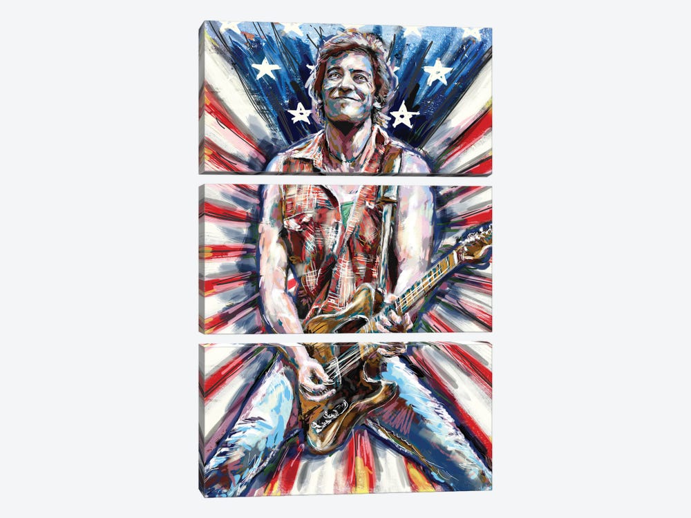 Bruce Springsteen "Born In The Usa" by Rockchromatic 3-piece Art Print