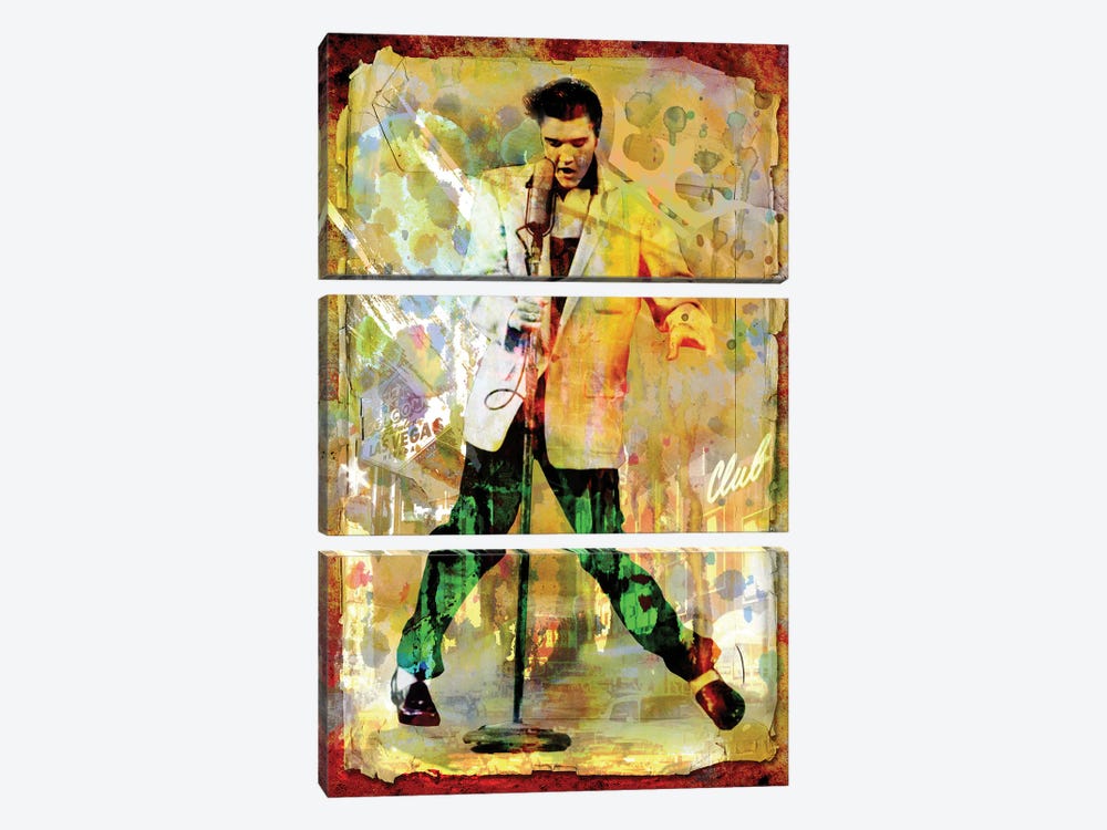 Elvis Presley "Jailhouse Rock" by Rockchromatic 3-piece Canvas Print