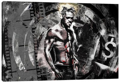 Fight Club - Brad Pitt "First Rule Of Fight Club" Canvas Art Print - Drama Movie Art