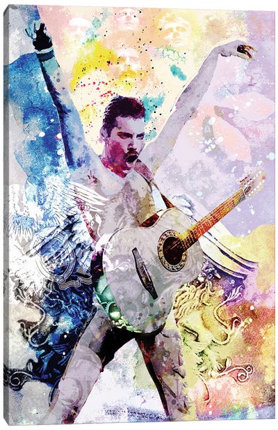 Freddie Mercury - Queen "Another One Bites The Dust" Canvas Art Print - Guitar Art