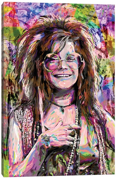 Janis Joplin "Me And Bobby Mcgee" Canvas Art Print - Large Colorful Accents