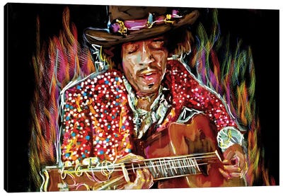 Jimi Hendrix "There's A Red House Over Yonder" Canvas Art Print - Jimi Hendrix