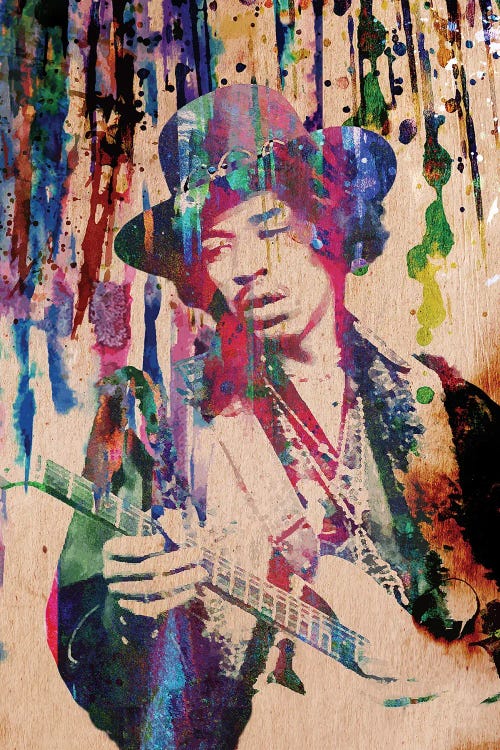 Jimi Hendrix "Purple Haze" by Rockchromatic wall art