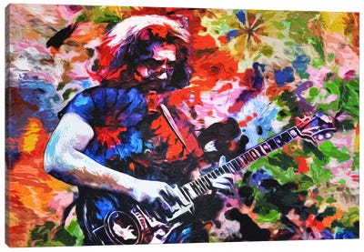 Jerry Garcia - The Grateful Dead "Not Fade Away" Canvas Art Print - Large Colorful Accents