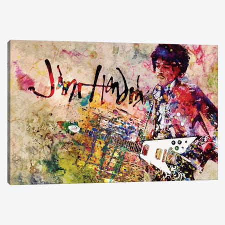 Jimi Hendrix "Voodoo Child" Canvas Print #RCM140} by Rockchromatic Canvas Print
