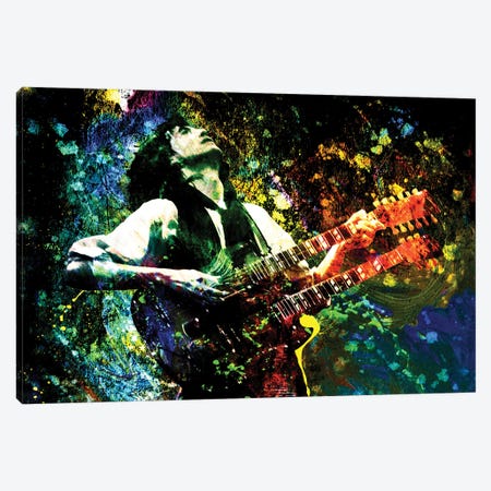 Jimmy Page - Led Zeppelin "Song Remains The Same" Canvas Print #RCM142} by Rockchromatic Canvas Art Print