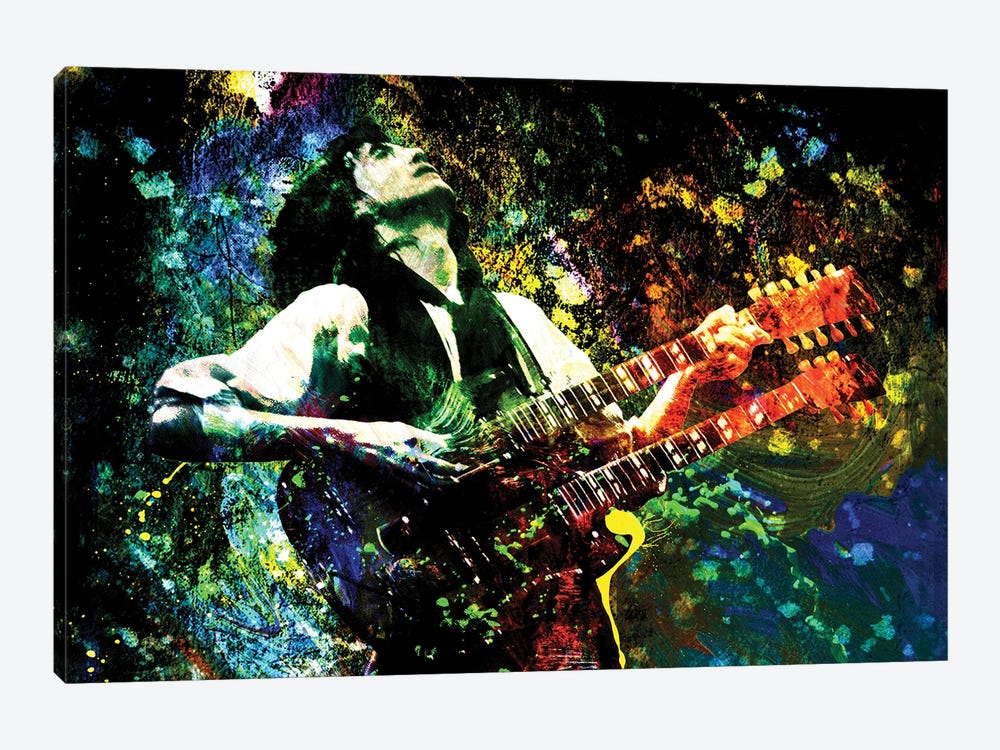 Jimmy Page - Led Zeppelin "Song Remains The Same" by Rockchromatic 1-piece Canvas Wall Art