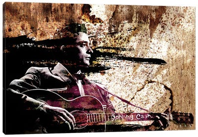 Johnny Cash "I Shot A Man In Reno" Canvas Art Print - Country Music Art
