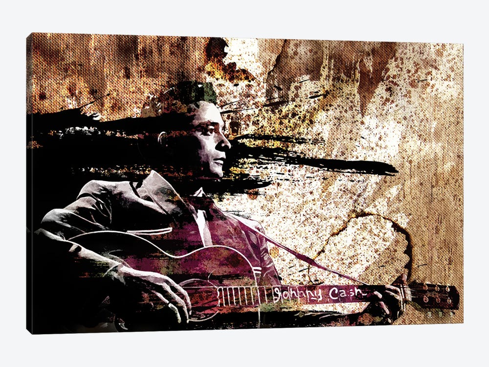 Johnny Cash "I Shot A Man In Reno" by Rockchromatic 1-piece Canvas Art