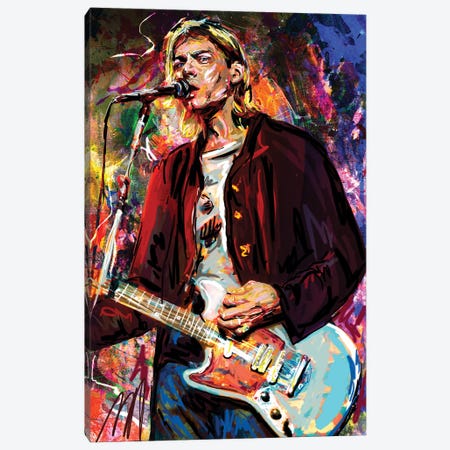 Kurt Cobain - Nirvana "Lake Of Fire" Canvas Print #RCM148} by Rockchromatic Art Print