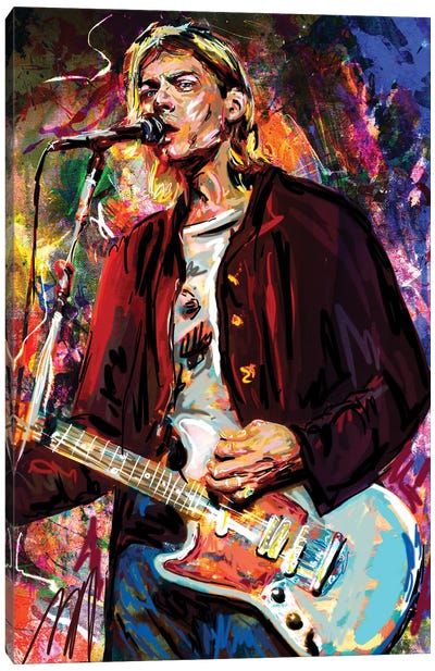 Kurt Cobain - Nirvana "Lake Of Fire" Canvas Art Print - Musical Instrument Art