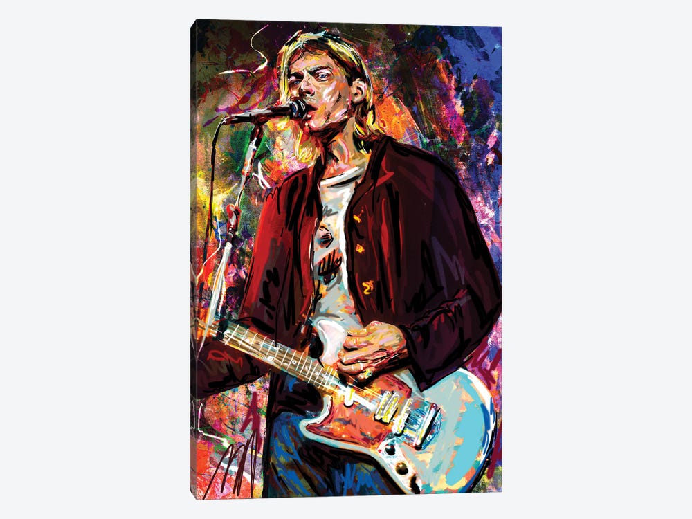 Kurt Cobain - Nirvana "Lake Of Fire" by Rockchromatic 1-piece Canvas Wall Art