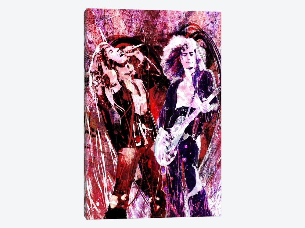 Led Zeppelin - Jimmy Page And Robert Plant "Heartbreaker" by Rockchromatic 1-piece Canvas Print