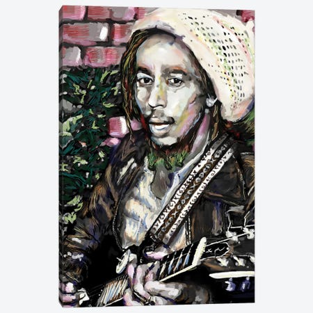 Bob Marley "No Woman No Cry" Canvas Print #RCM150} by Rockchromatic Canvas Art