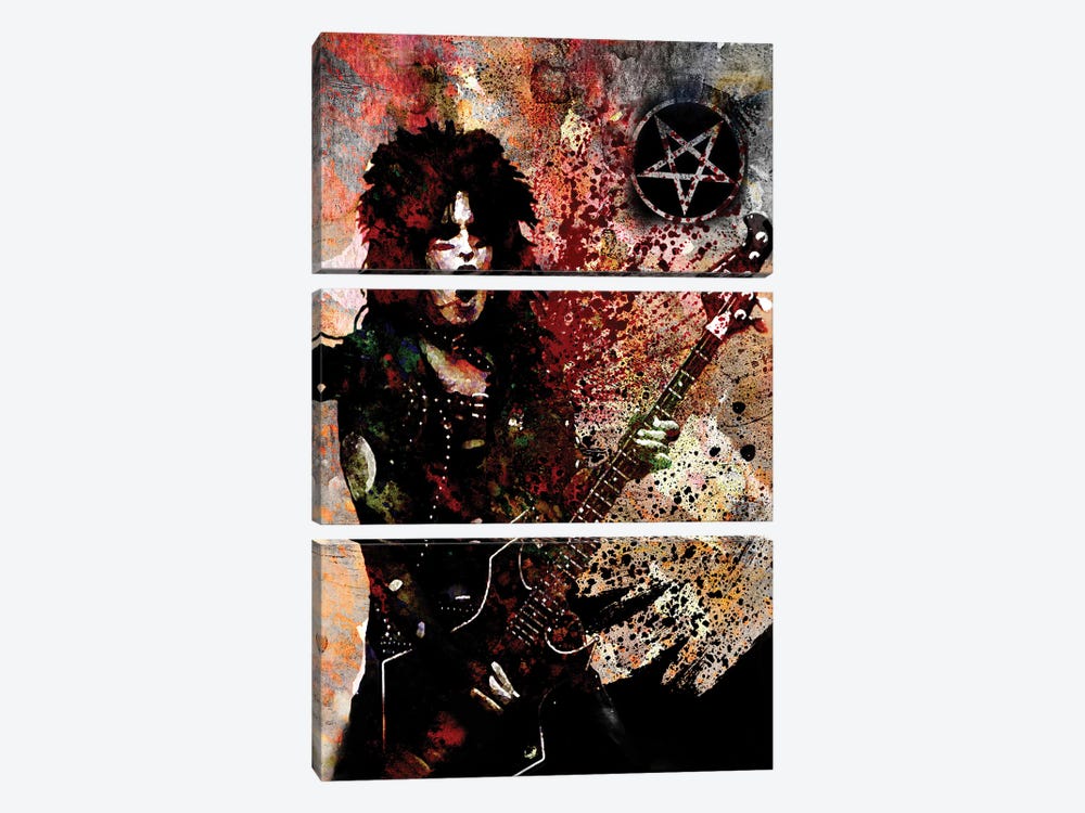 Nikki Sixx - Motley Crue "Kickstart My Heart" by Rockchromatic 3-piece Canvas Art Print