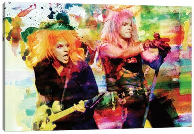 Poison - Bret Michaels & Cc Deville "Talk Dirty To Me" Canvas Art Print - Rockchromatic