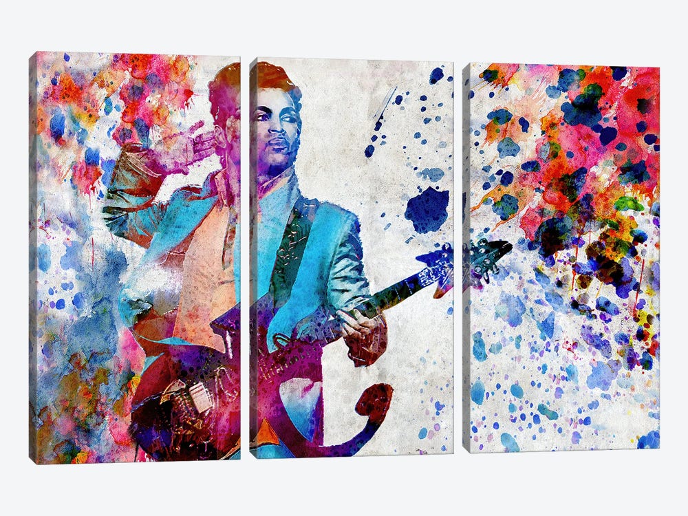 Prince "Purple Rain" by Rockchromatic 3-piece Canvas Wall Art