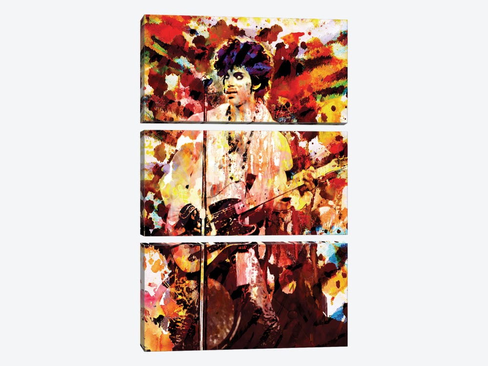 Prince "Lets Go Crazy" by Rockchromatic 3-piece Canvas Art Print